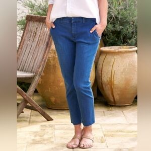 Frank & Eileen Wicklow Italian Chino Blue Denim Wash Straight Leg Jeans Size 10